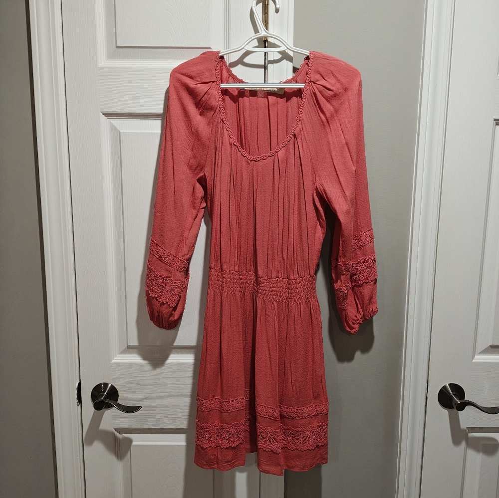 Chelsea & Violet Red Lace Trim Dress